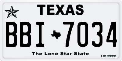 TX license plate BBI7034