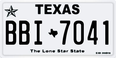 TX license plate BBI7041
