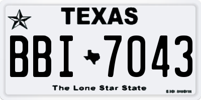 TX license plate BBI7043