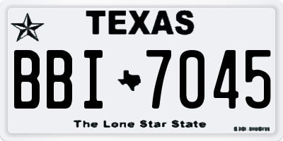 TX license plate BBI7045