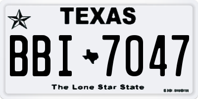 TX license plate BBI7047