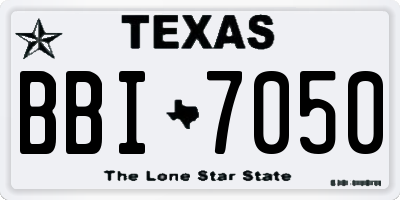 TX license plate BBI7050