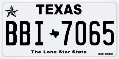 TX license plate BBI7065