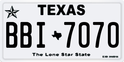 TX license plate BBI7070