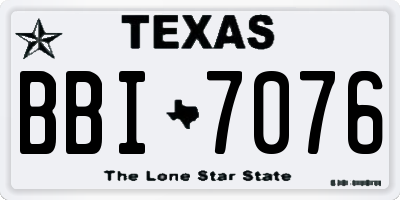 TX license plate BBI7076