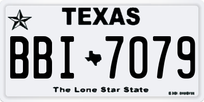 TX license plate BBI7079