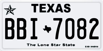TX license plate BBI7082