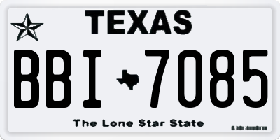TX license plate BBI7085