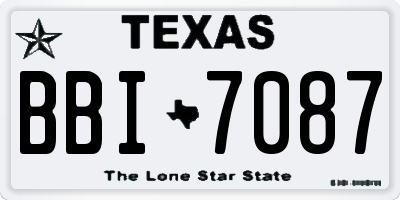 TX license plate BBI7087