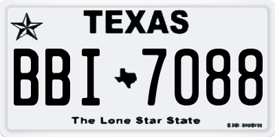 TX license plate BBI7088