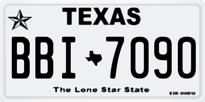 TX license plate BBI7090