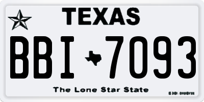 TX license plate BBI7093