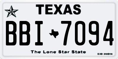 TX license plate BBI7094
