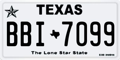 TX license plate BBI7099