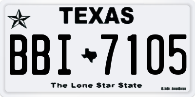 TX license plate BBI7105