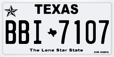 TX license plate BBI7107