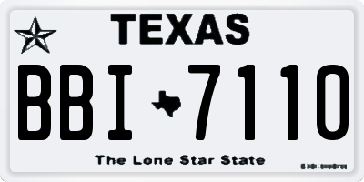 TX license plate BBI7110
