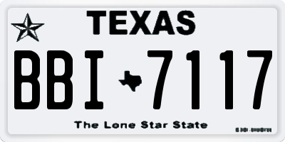 TX license plate BBI7117