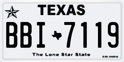 TX license plate BBI7119