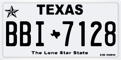 TX license plate BBI7128