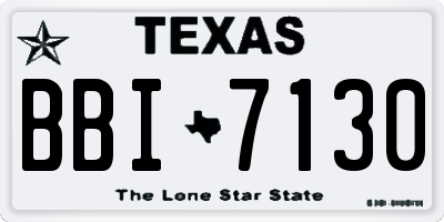 TX license plate BBI7130