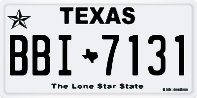 TX license plate BBI7131