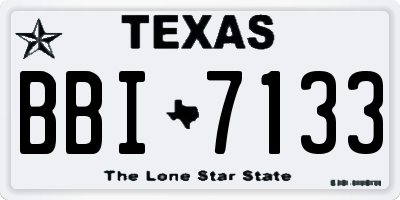 TX license plate BBI7133