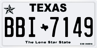 TX license plate BBI7149