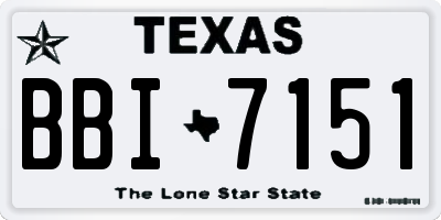 TX license plate BBI7151