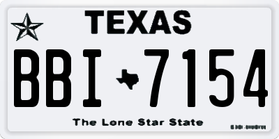 TX license plate BBI7154