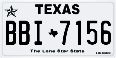 TX license plate BBI7156