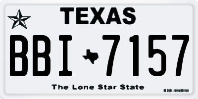 TX license plate BBI7157