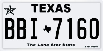 TX license plate BBI7160