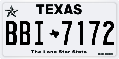TX license plate BBI7172