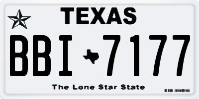 TX license plate BBI7177