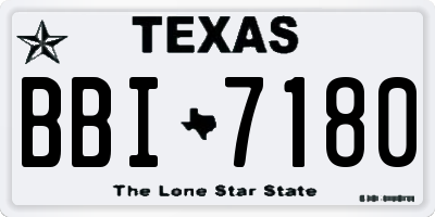 TX license plate BBI7180