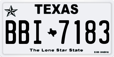 TX license plate BBI7183