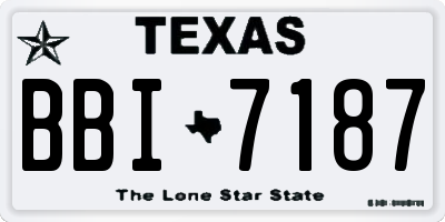 TX license plate BBI7187