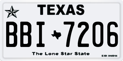 TX license plate BBI7206