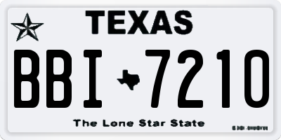 TX license plate BBI7210