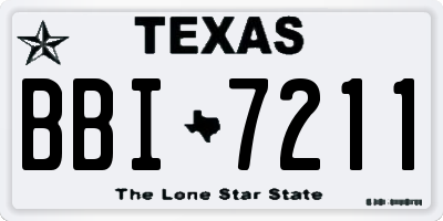 TX license plate BBI7211