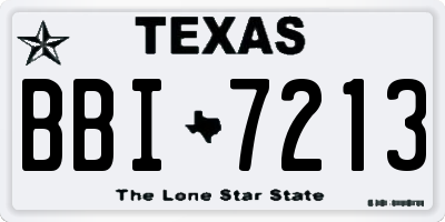TX license plate BBI7213