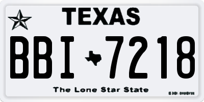 TX license plate BBI7218
