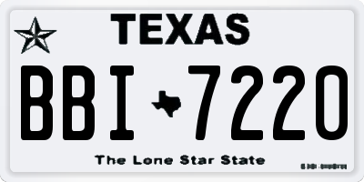 TX license plate BBI7220