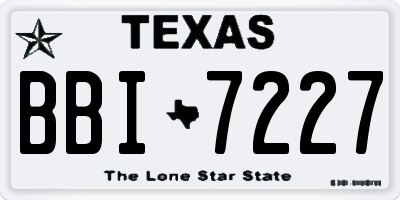 TX license plate BBI7227