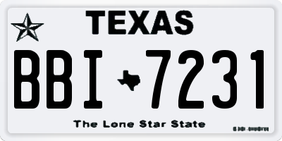 TX license plate BBI7231