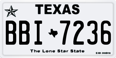 TX license plate BBI7236