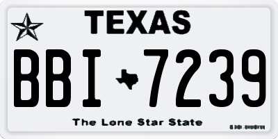 TX license plate BBI7239