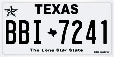 TX license plate BBI7241