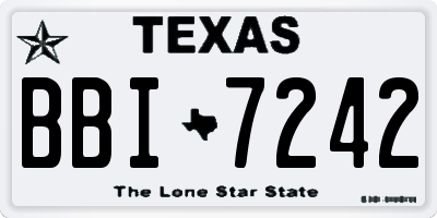 TX license plate BBI7242